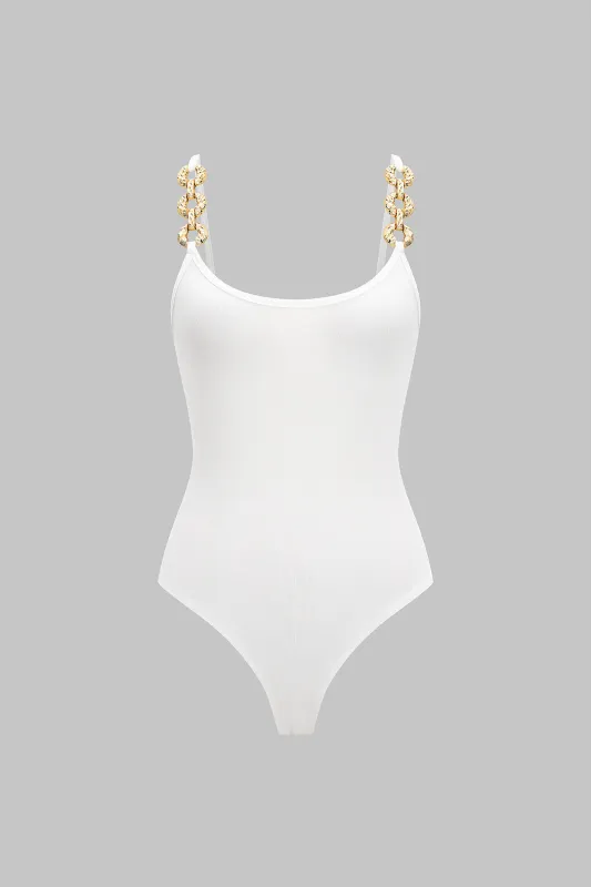 Metallic Chain Sleeveless Bodysuit sold by Micas