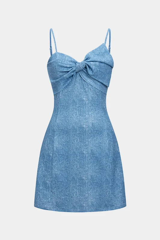 Twist Knot Slip Sleeveless Mini Dress sold by Micas