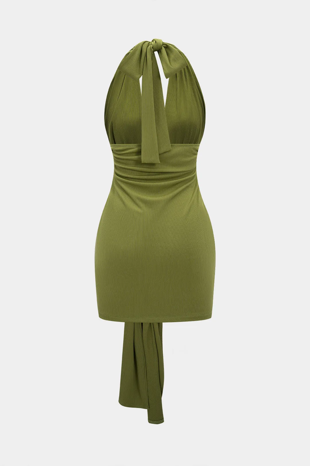 Halter V-Neck Backless Knotted Sleeveless Maxi Dress sold by Micas product image thumbnail 2