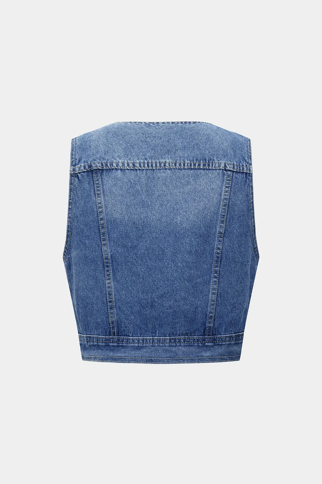 Denim V-Neck Button Vest sold by Micas product image thumbnail 2