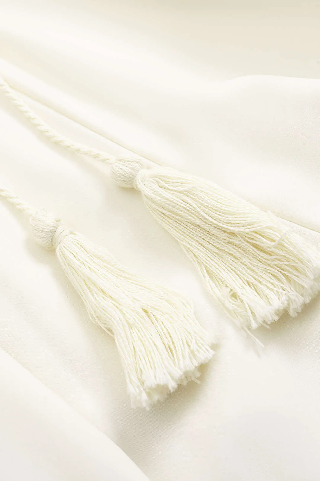 Solid Pleated Tube Top And Drawstring High Waist Wide Leg Trousers Set sold by Micas product image thumbnail 3