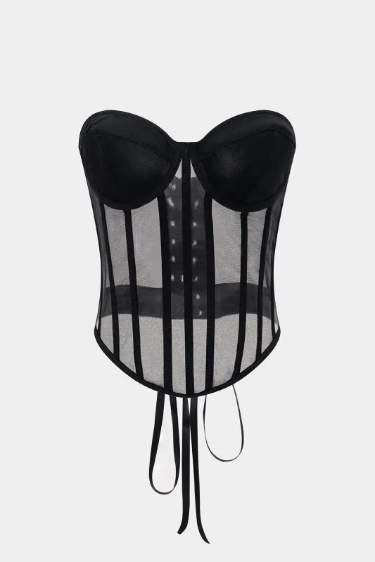 Mesh Underwire Corset Waist Tube Top sold by Micas