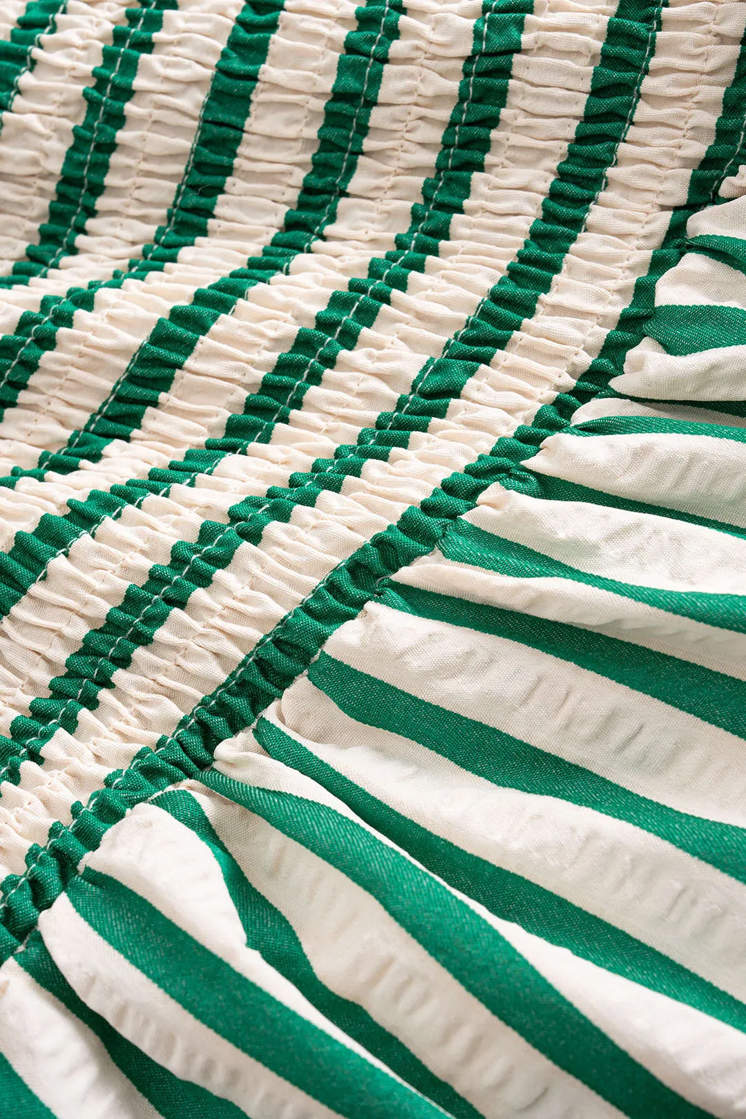 Stripes Print Smocked Strapless Backless Sleeveless Mini Dress sold by Micas product image thumbnail 4