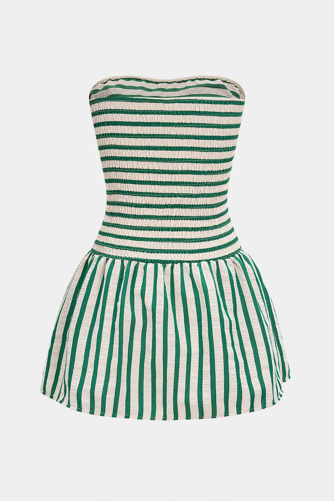Stripes Print Smocked Strapless Backless Sleeveless Mini Dress sold by Micas product image thumbnail 2