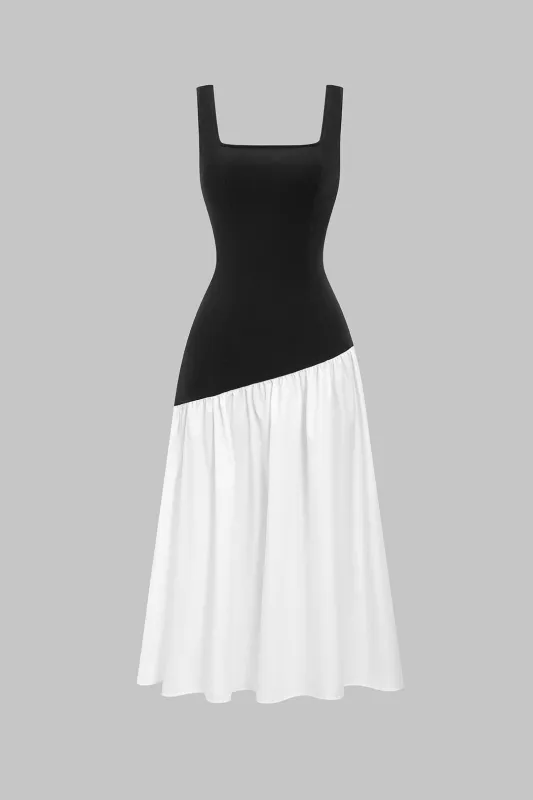 Contrast Tank Sleeveless Midi Dress sold by Micas