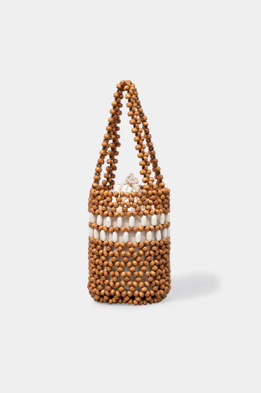 Wood Beads Handmade Woven Tote Bag sold by Micas