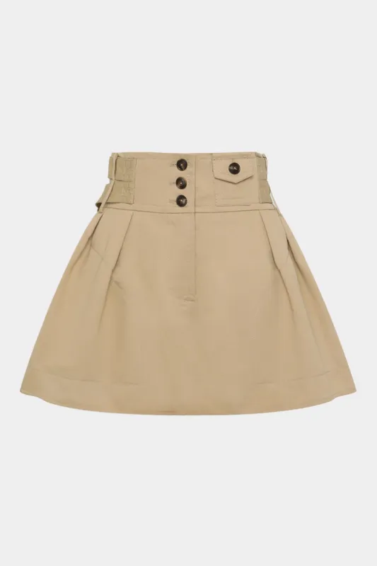 Button Ruched Mini Skirt sold by Micas