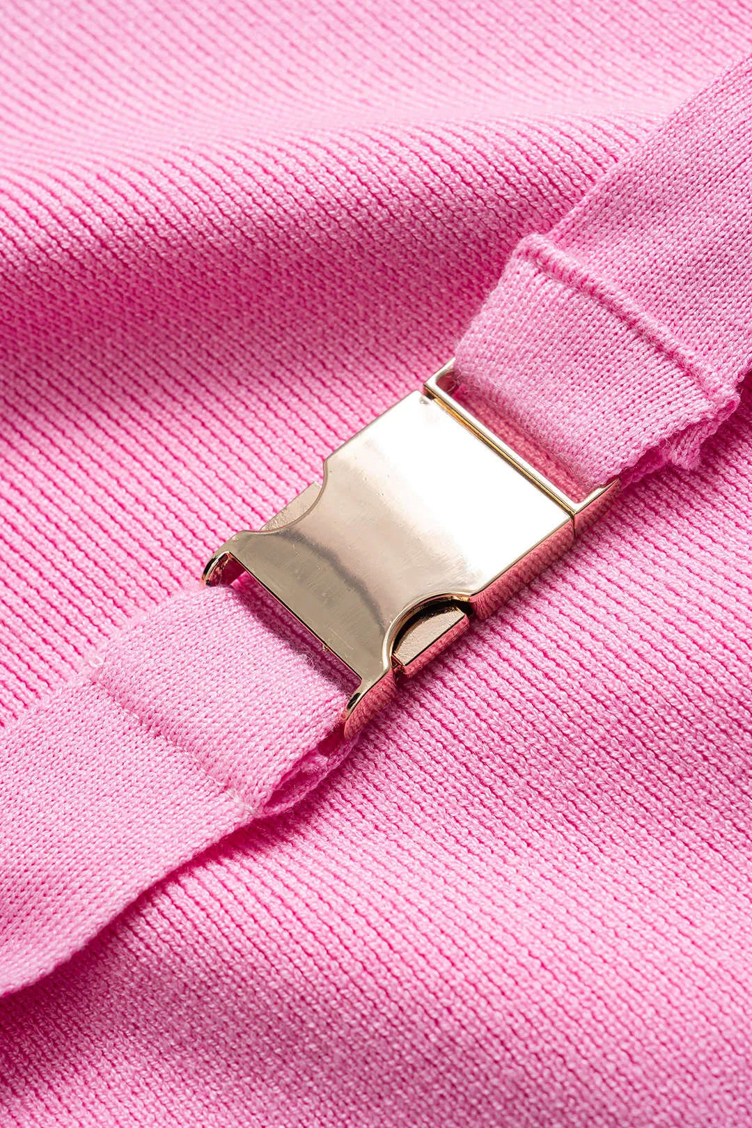 Knit Contrast Binding Belted Strapless Sleeveless Dress sold by Micas product image thumbnail 4