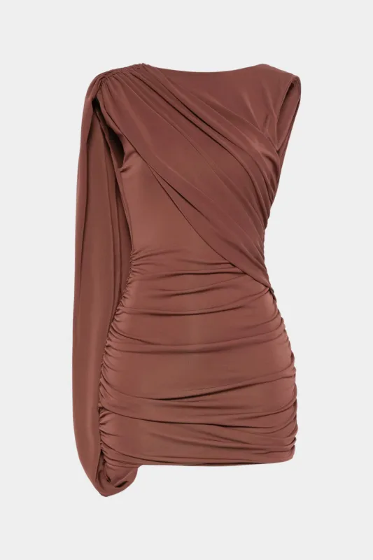 Ruched Asymmetrical Sleeveless Mini Dress sold by Micas
