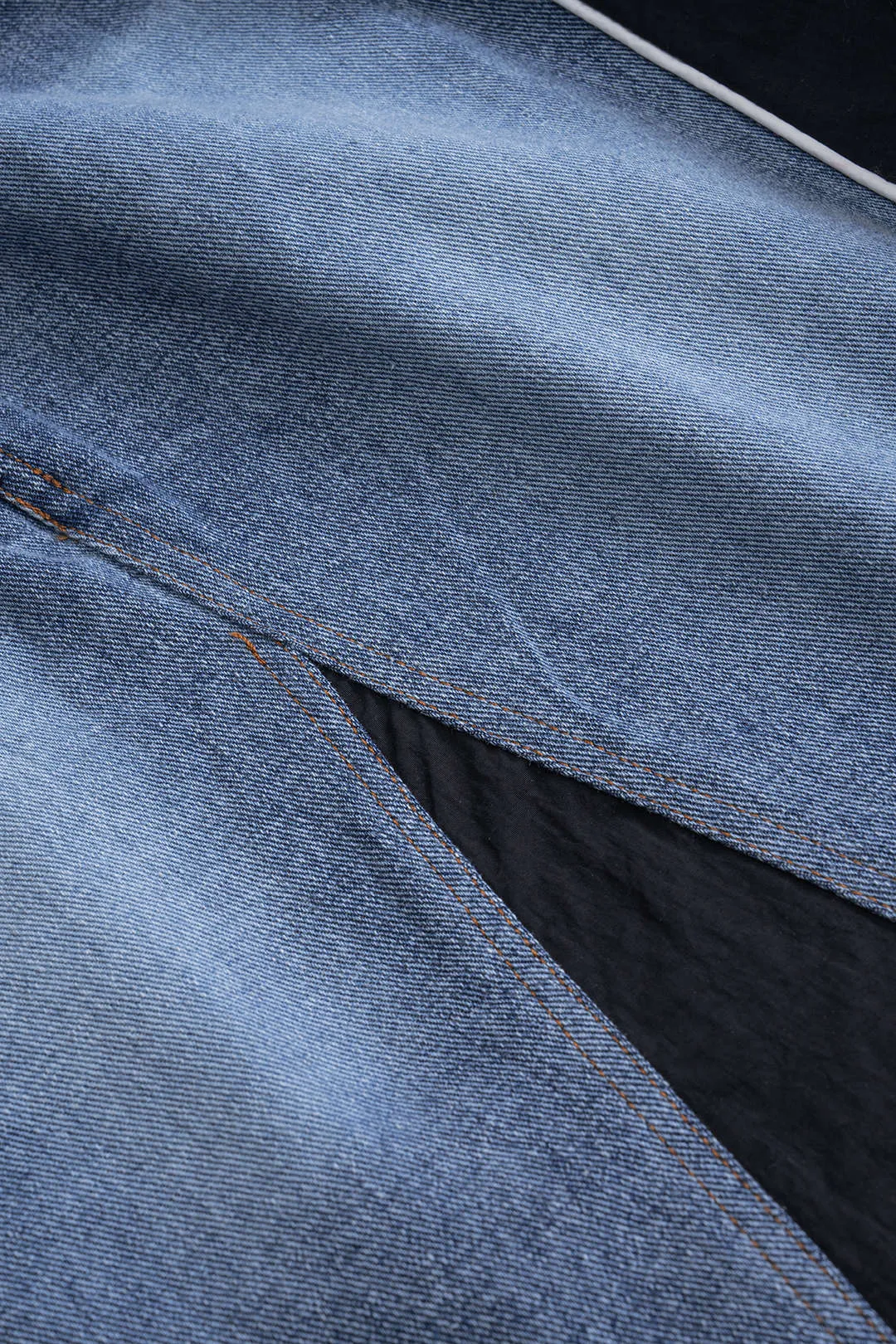 Denim Patchwork Drawstring High Waist Skirt sold by Micas product image thumbnail 4