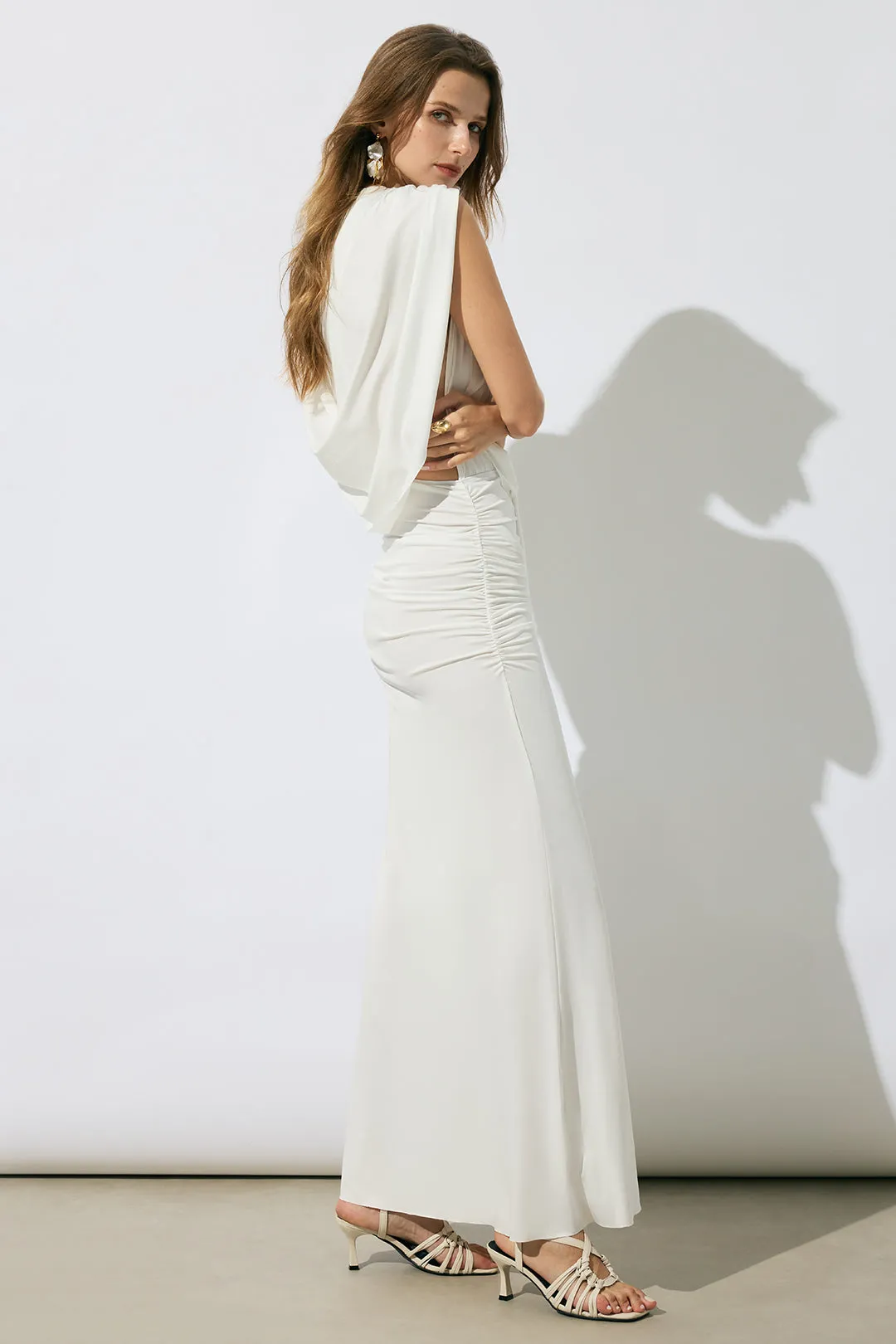 Ruched Twist Knot V-Neck Sleeveless Maxi Dress sold by Micas product image thumbnail 2