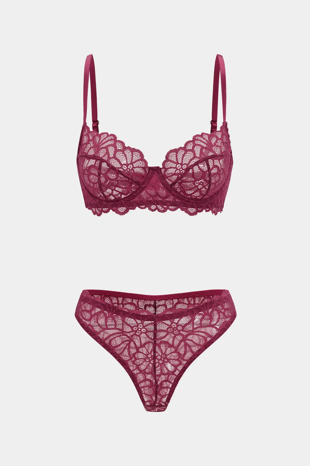 Lace Trim Lingerie Garter Set sold by Micas