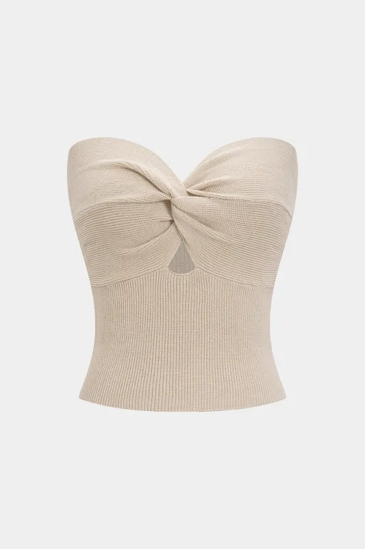 Knit Crossed Hollow Out Tank Top sold by Micas