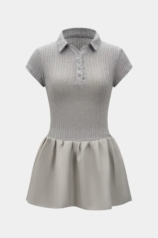 Knit Patchwork Short Sleeve Dress sold by Micas