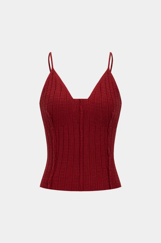 Knit V-Neck Cami Top sold by Micas