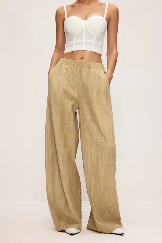 Linen Solid Wide Leg Trousers sold by Micas