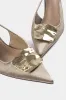 Metallic Decor Buckle Pointed Heels sold by Micas