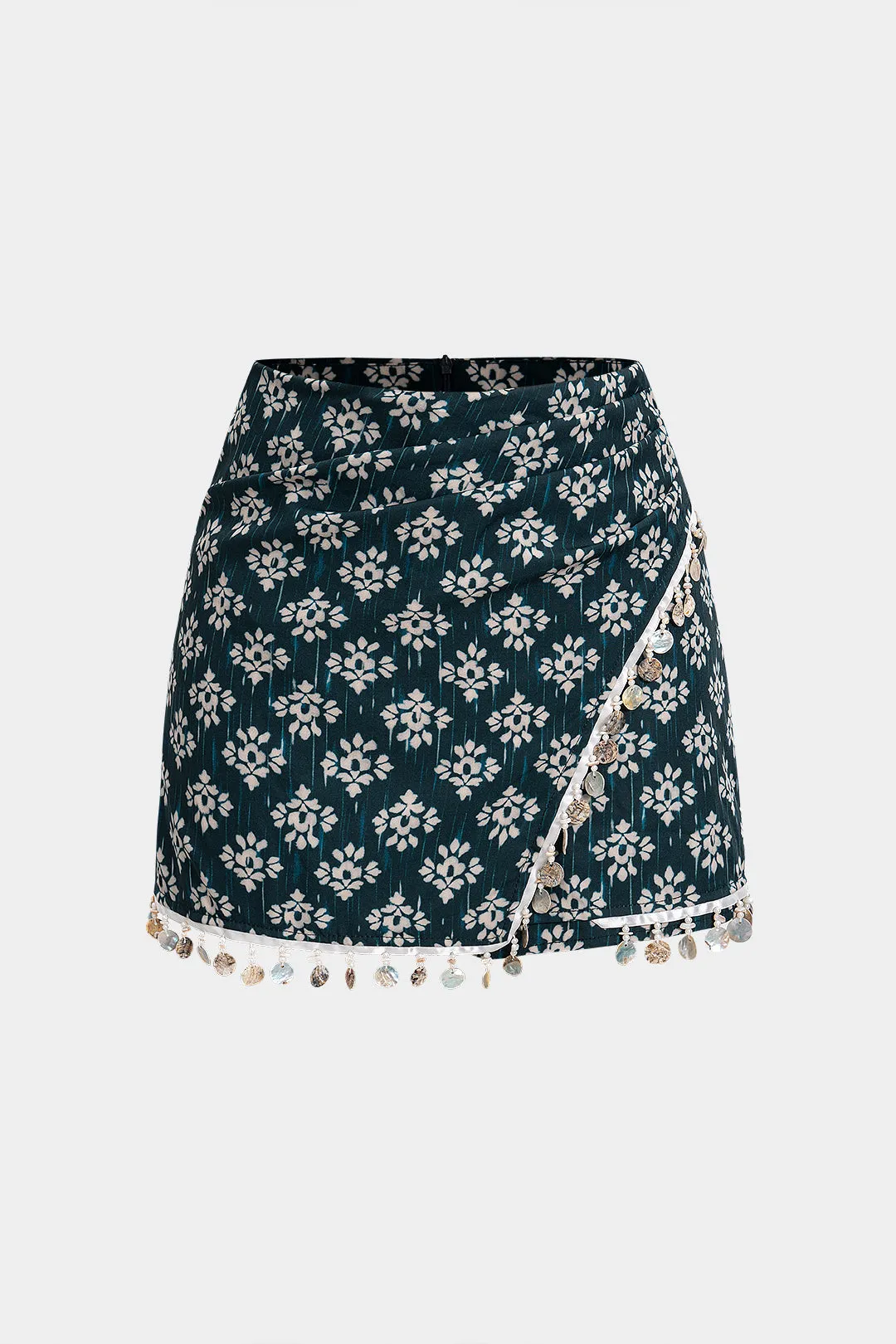 Floral Print Beaded Sequin Skort sold by Micas
