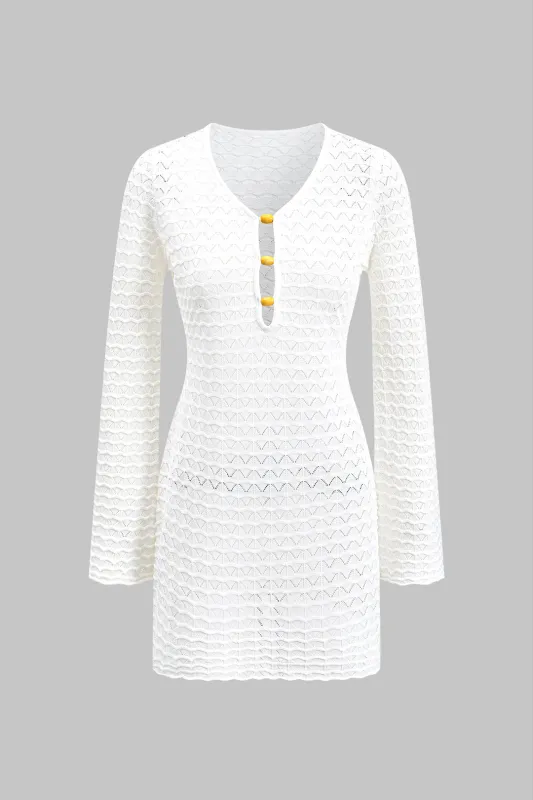 Solid Hollow Out Cover Up sold by Micas