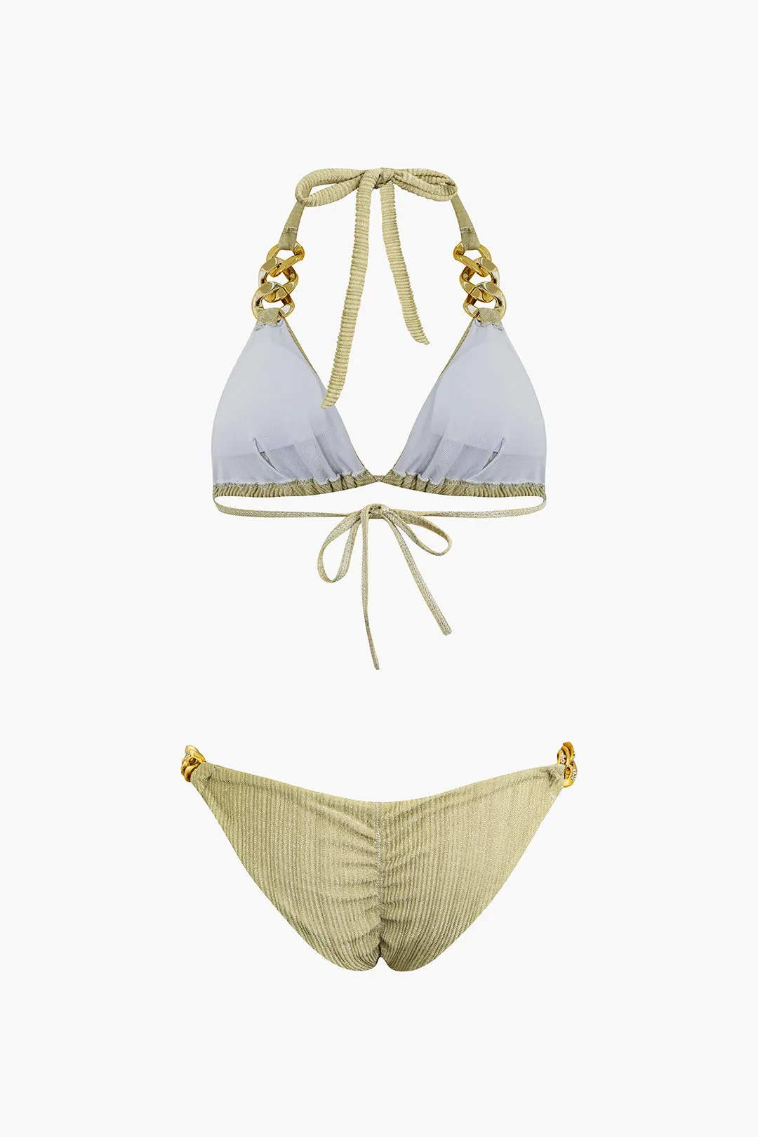 Metallic Chain Tie-Up Bikini Set sold by Micas product image thumbnail 2