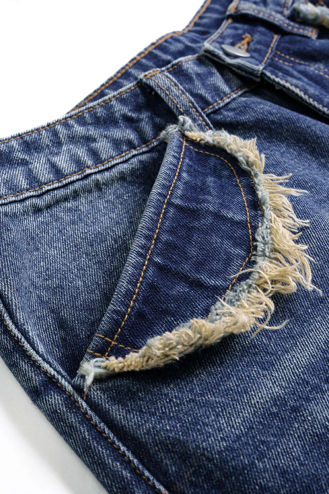 Denim Ruched Wide Leg Jeans sold by Micas product image thumbnail 4