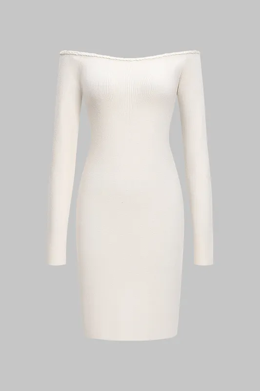 Knit Off Shoulder Long Sleeve Dress sold by Micas