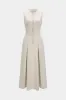 Solid Ruched Zipper Sleeveless Maxi Dress sold by Micas