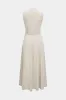 Solid Ruched Zipper Sleeveless Maxi Dress sold by Micas