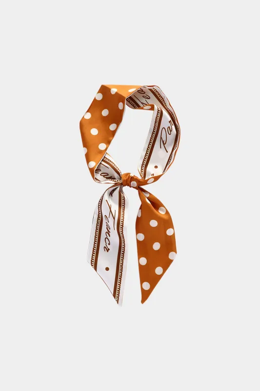 Silk  Polka Dot Print  Scarf sold by Micas