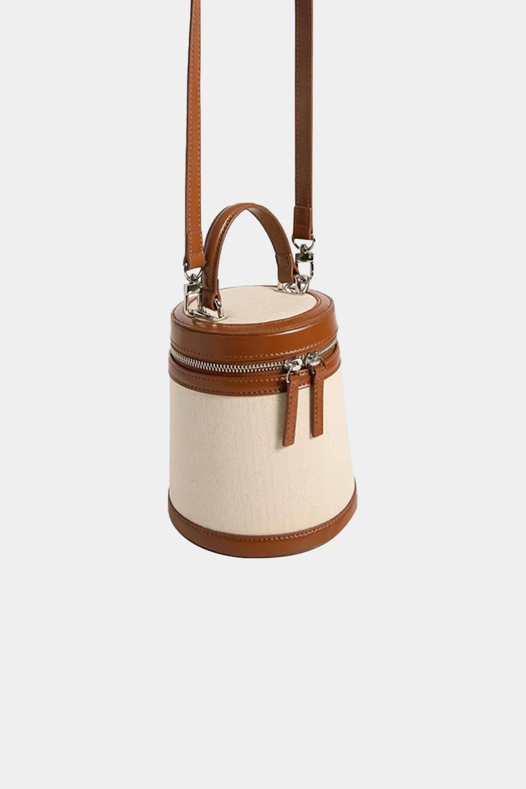 Faux Leather Patchwork Zipper Tote Bag sold by Micas product image thumbnail 2