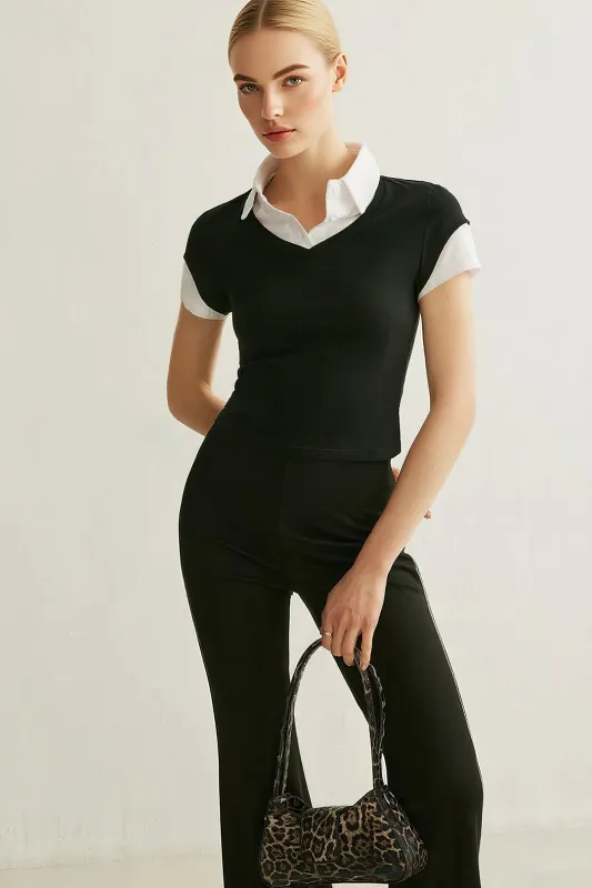 Contrast Short Sleeve T-Shirt sold by Micas