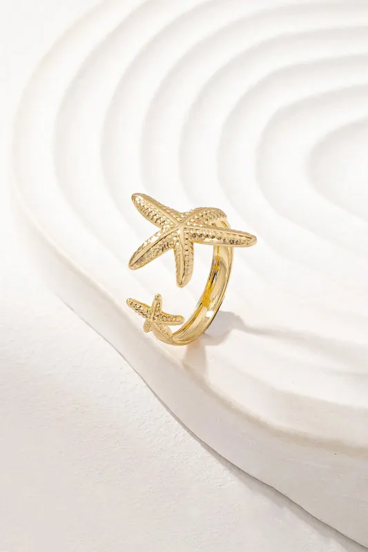 Metallic Star Shape Open Ring sold by Micas