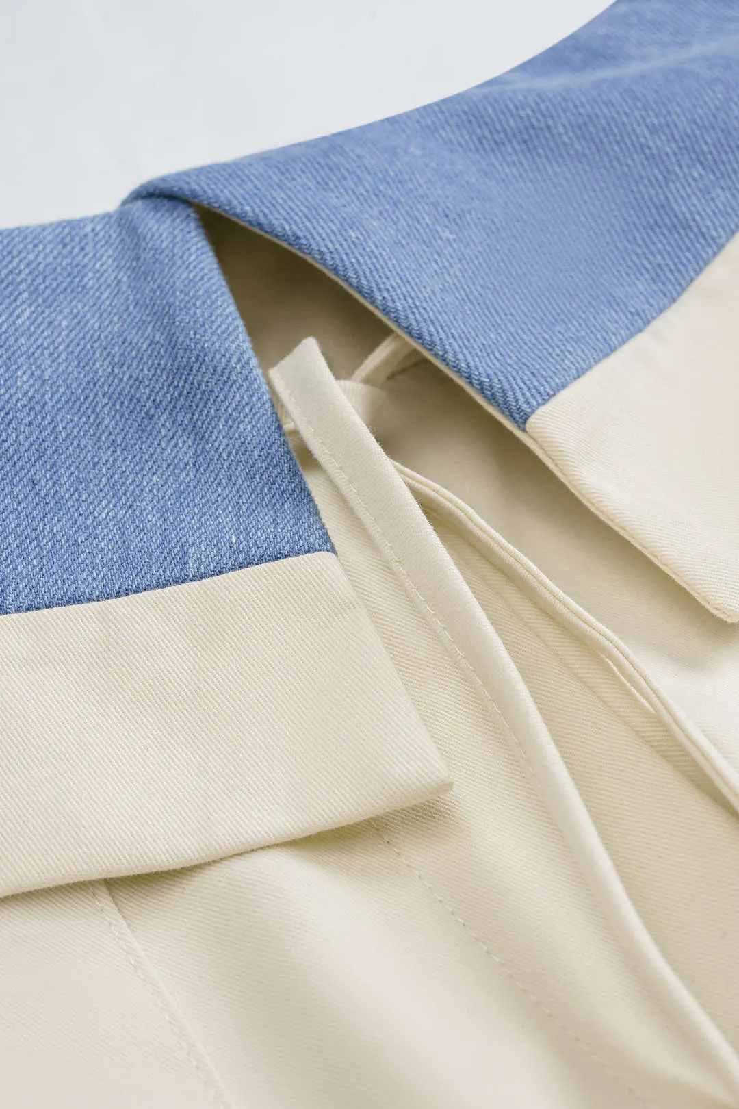 Denim Button Vest And Contrast Drawstring Barrel Trousers Set sold by Micas product image thumbnail 3