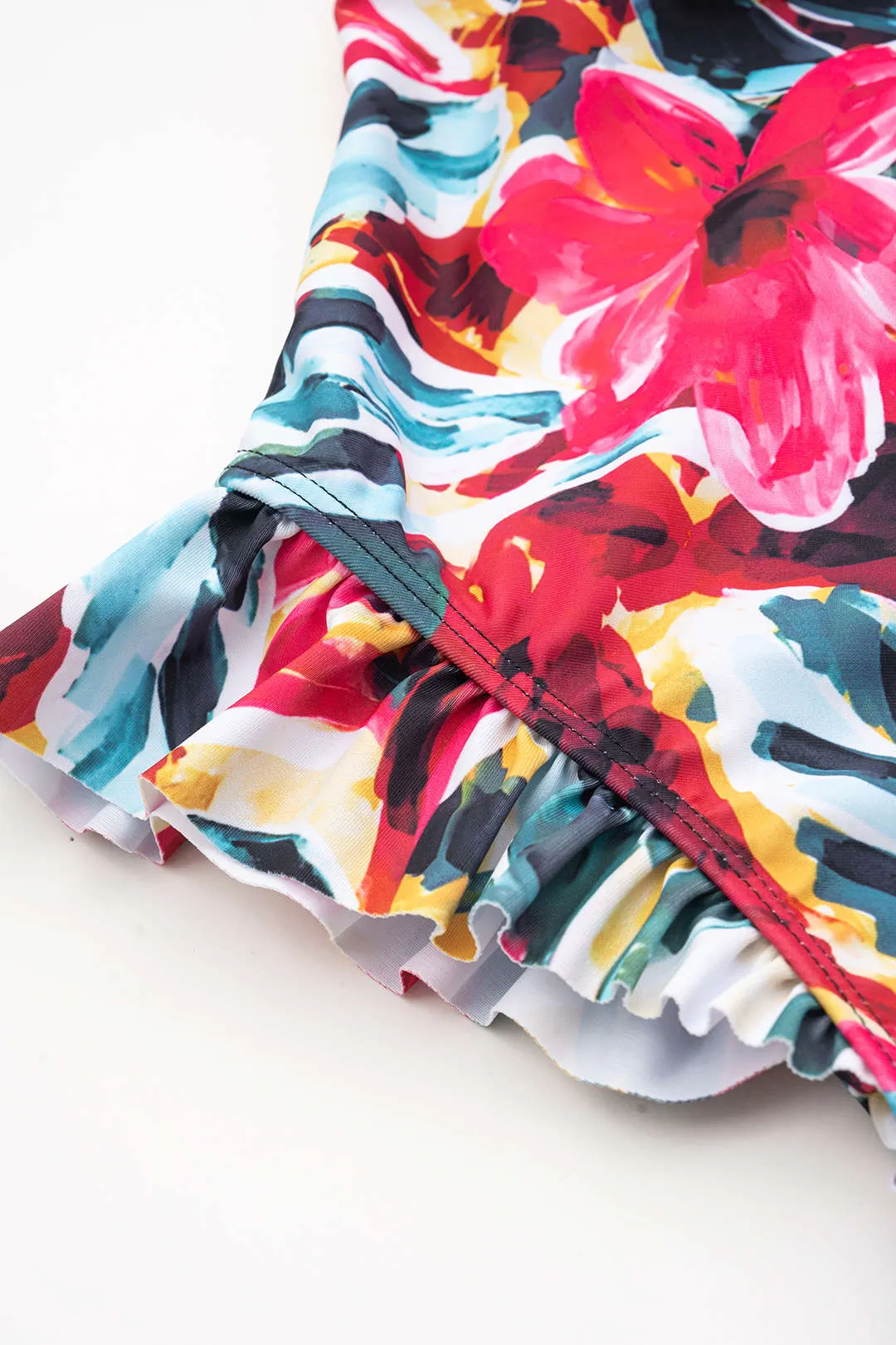 Floral Contrast Print Strappy One-Piece Swimsuit sold by Micas product image thumbnail 3