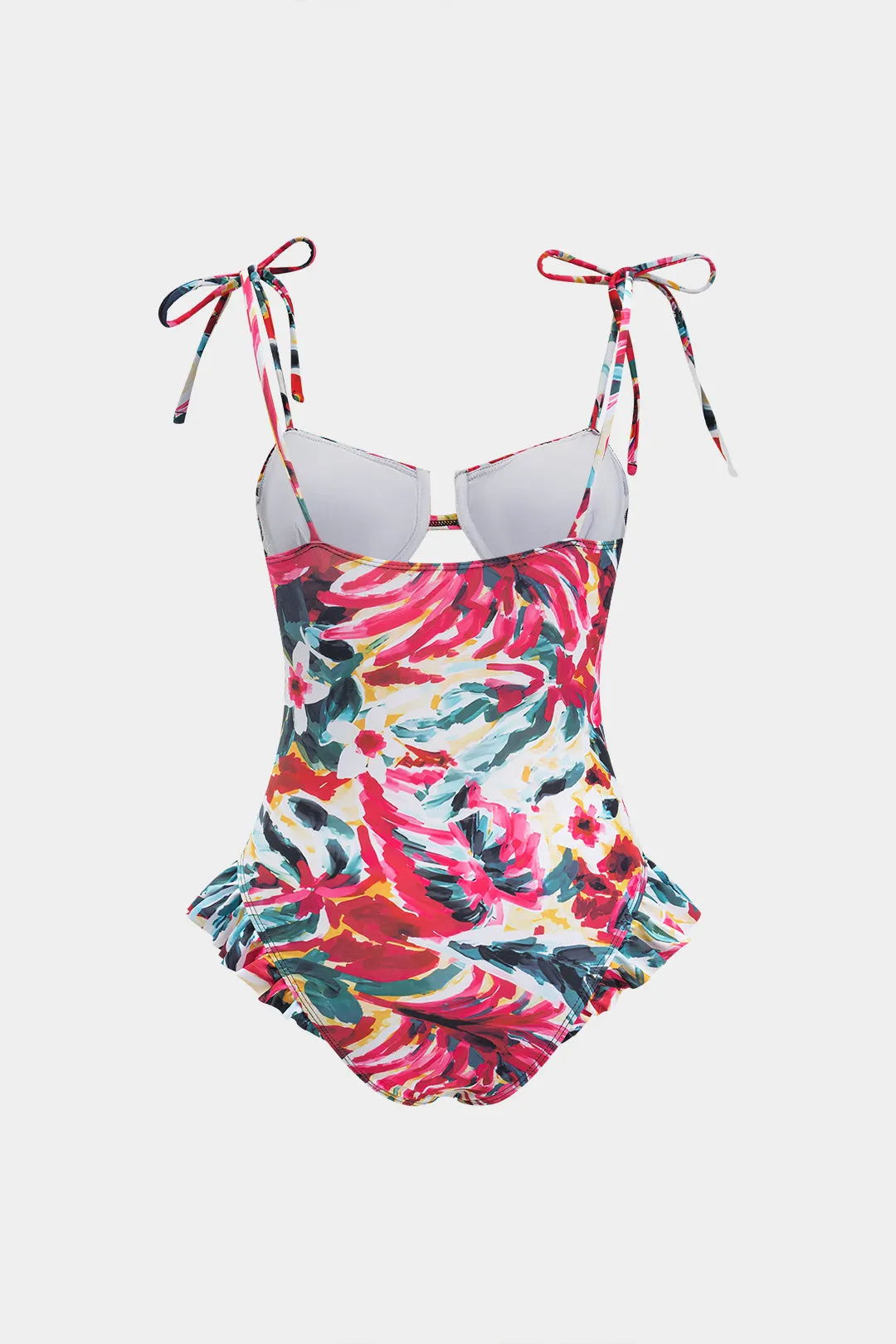Floral Contrast Print Strappy One-Piece Swimsuit sold by Micas product image thumbnail 2