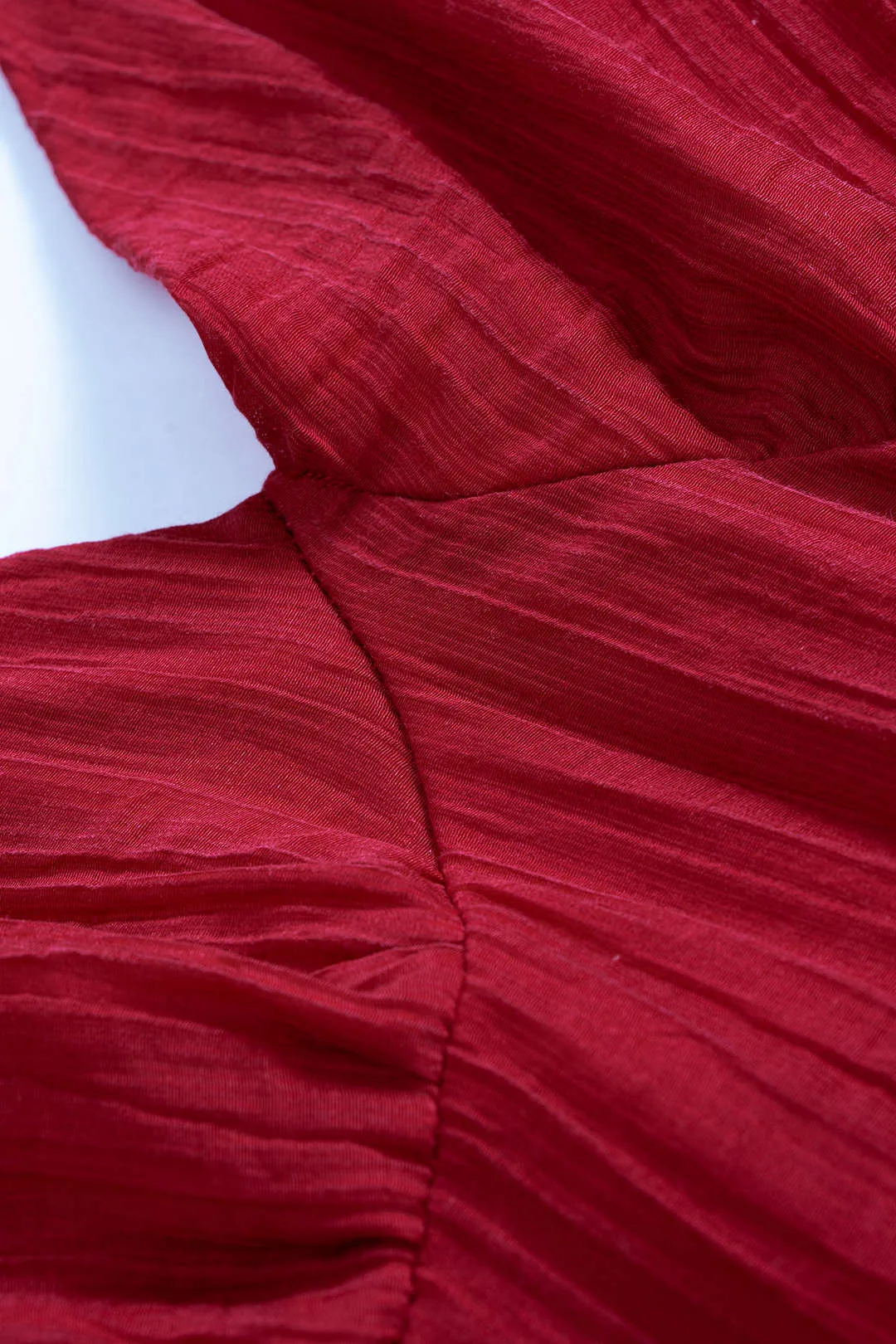 V-Neck Cut Out Asymmetrical Ruched Sleeveless Midi Dress sold by Micas product image thumbnail 3