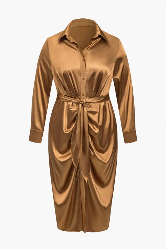 Plus størrelse bælte maxi kjole sold by Micas