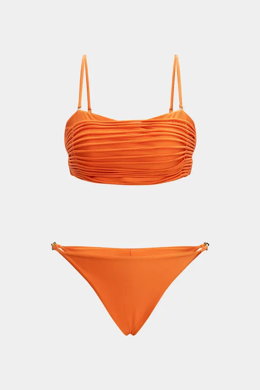 Ruched Tie-Back Backless Bikini Set sold by Micas