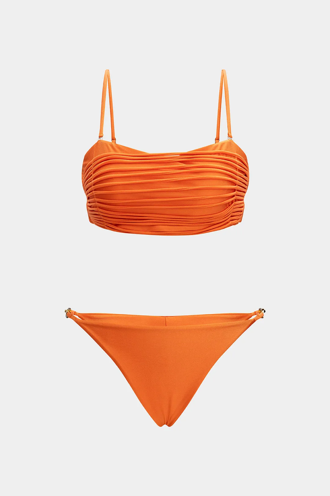 Ruched Tie-Back Backless Bikini Set sold by Micas