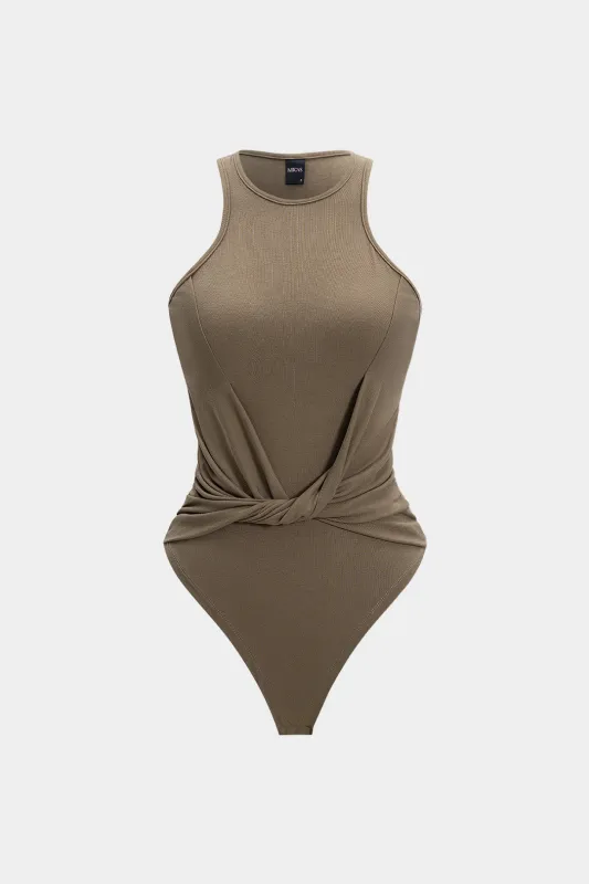 Twist Knot Sleeveless Bodysuit sold by Micas