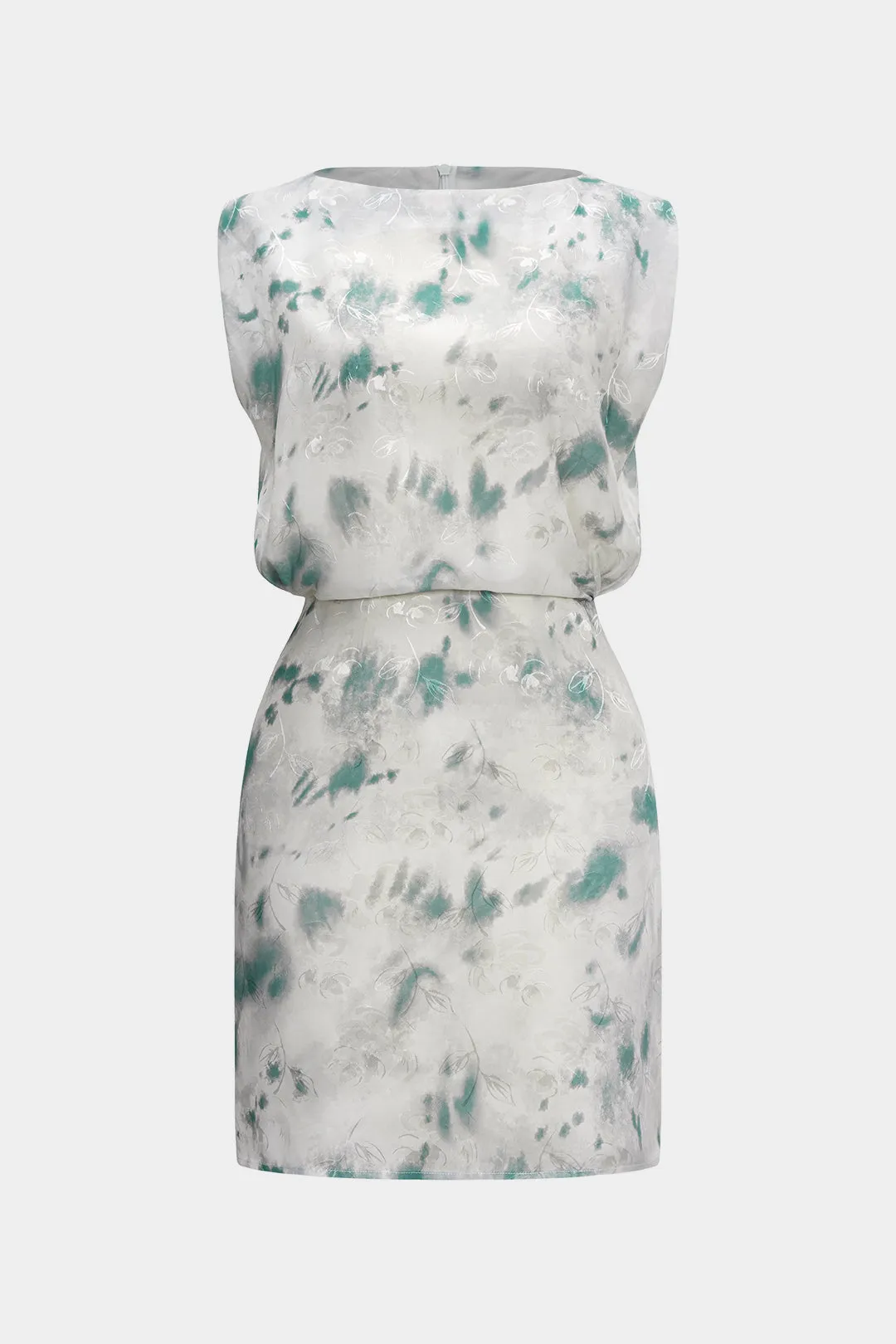 Floral Print Chiffon Zipper Sleeveless Mini Dress sold by Micas