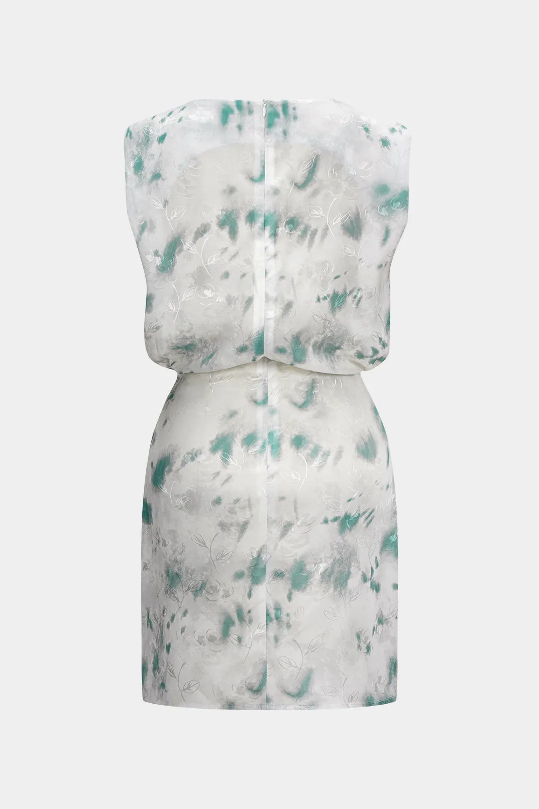 Floral Print Chiffon Zipper Sleeveless Mini Dress sold by Micas product image thumbnail 2