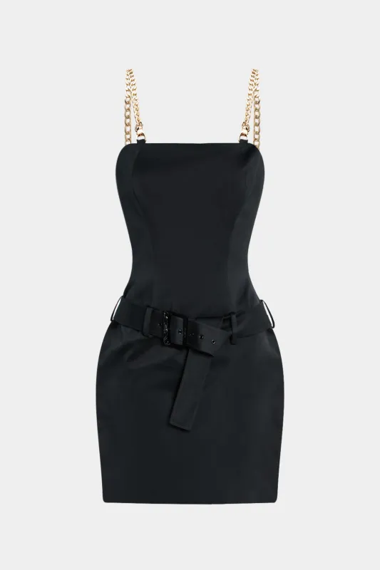 Metallic Chain Slip Belted Sleeveless Mini Dress sold by Micas