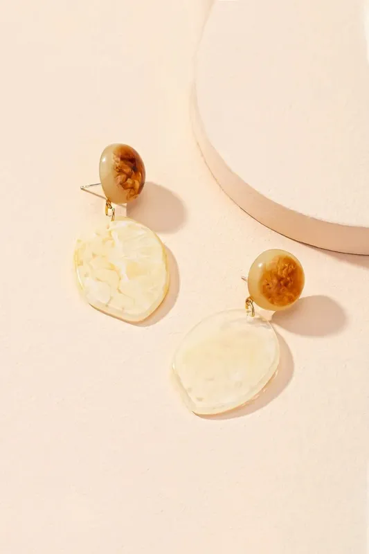 Metal Color-Block Irregular Earrings sold by Micas