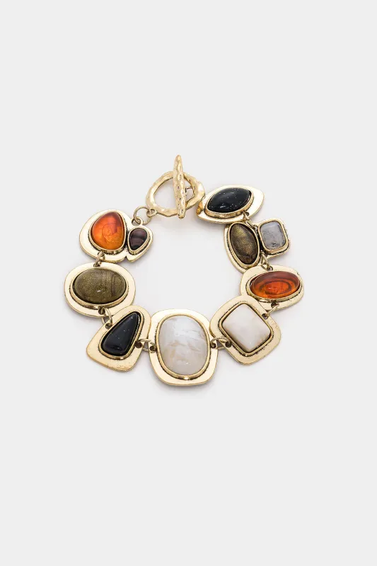 Beads Stone Metallic Bracelet sold by Micas