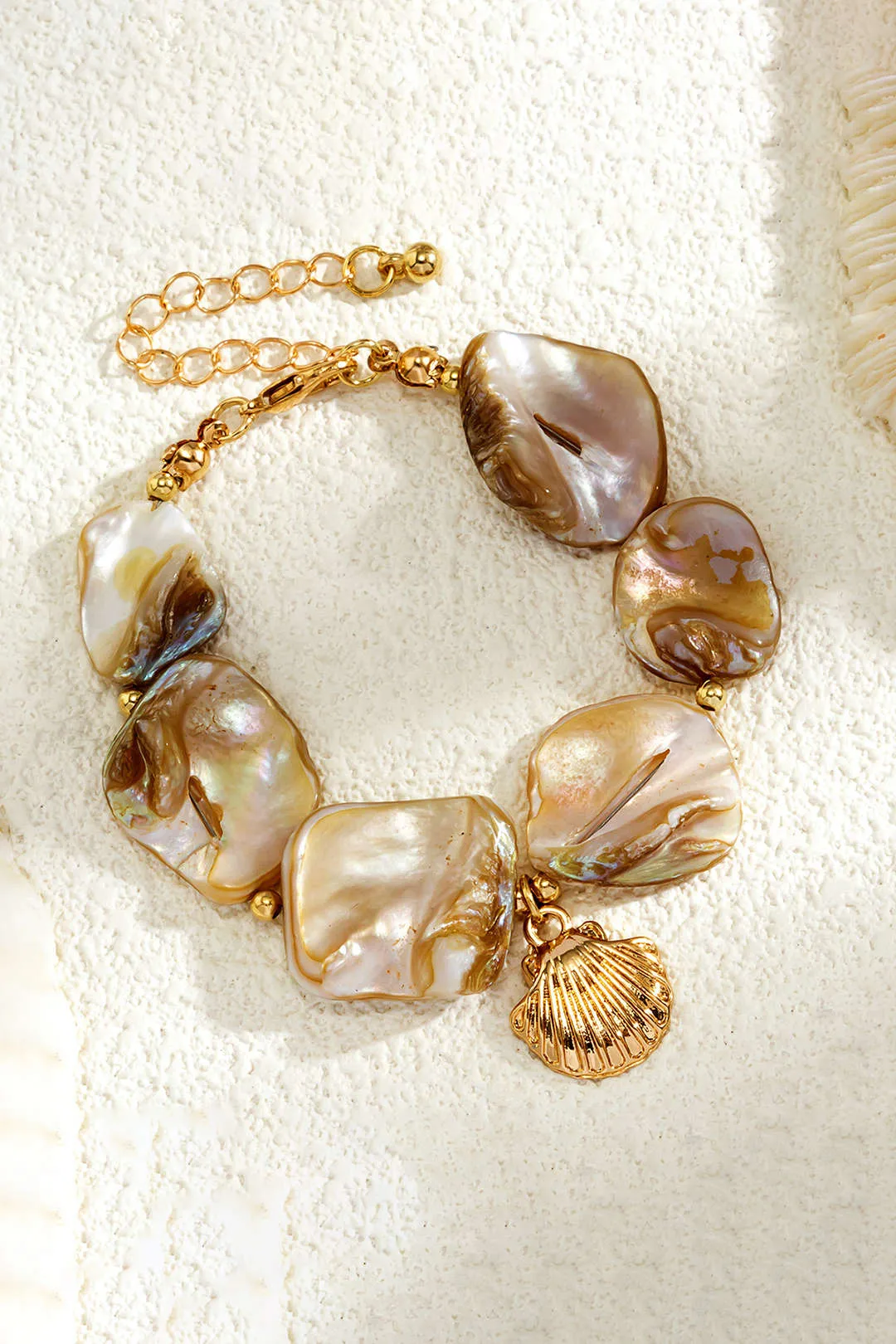 Irregular Shell Starfish Metallic Bracelet sold by Micas