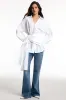 Tie Front Ruched Long-Sleeve Shirt sold by Micas