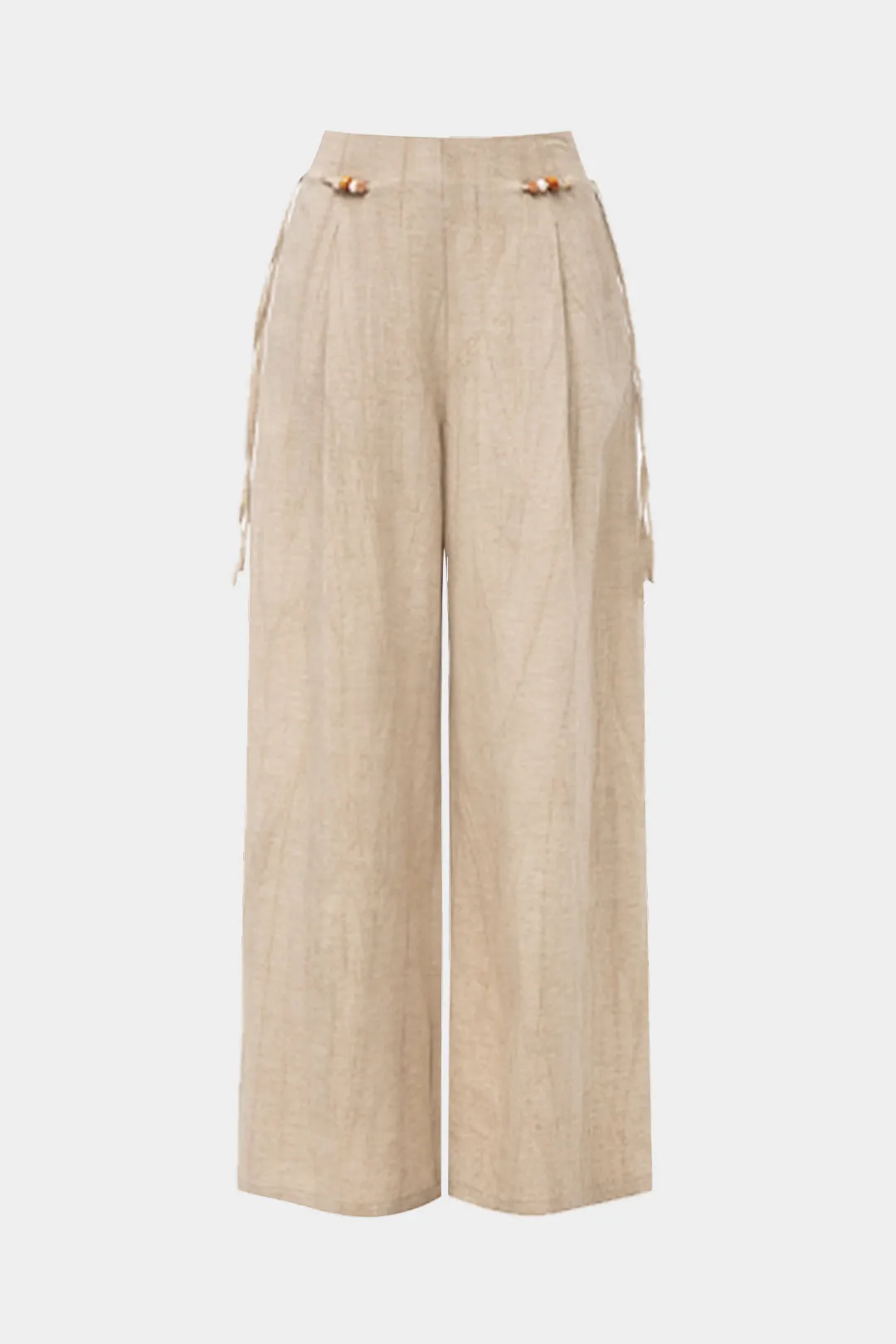 Linen Tie-Up Wide Leg Trousers sold by Micas