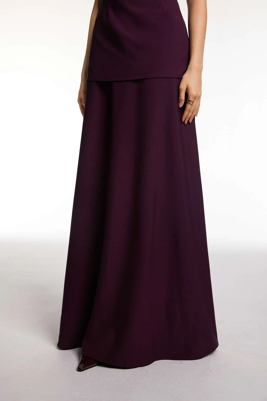 Solid Ruched Maxi Skirt sold by Micas product image thumbnail 4