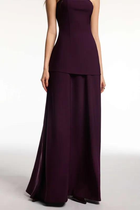 Solid Ruched Maxi Skirt sold by Micas